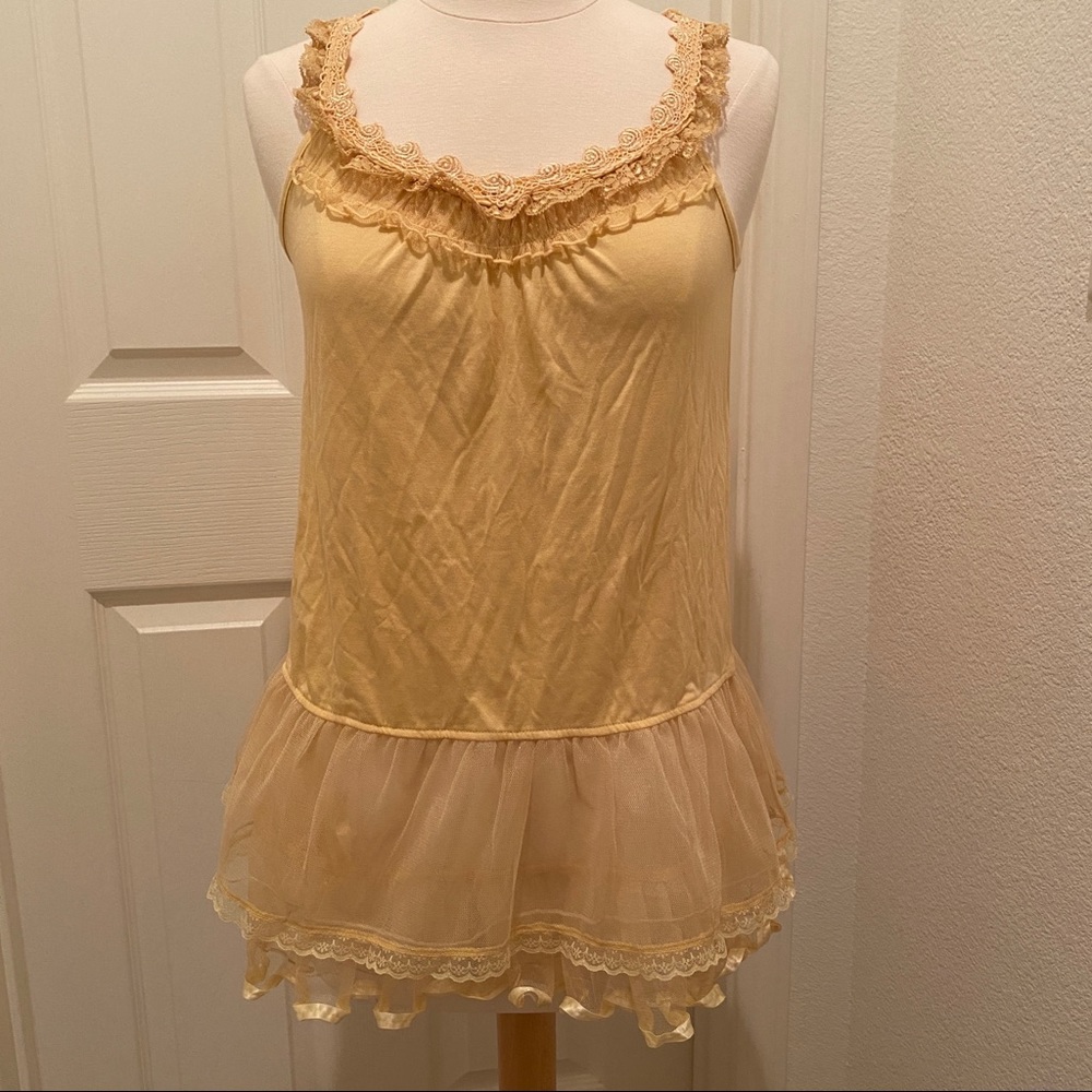 Axes Femme - New - Long cami cutsew top with tulle